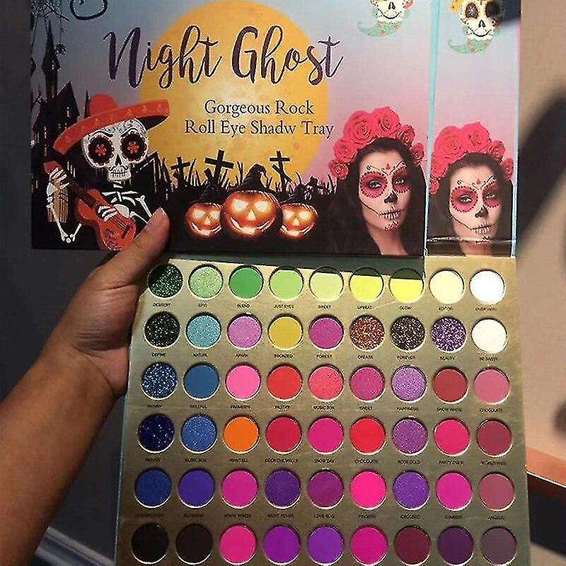 Eye Shadow 56 Colors Halloween Night Ghost Gorgeous Rock Roll Eye Shadow Tray Glitter|bronzers Highlighters