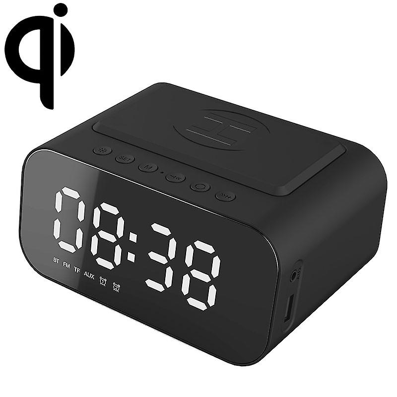 BT510 LED Mirror Clock Wireless Charging Bluetooth Speaker BT510 (Iron Black)