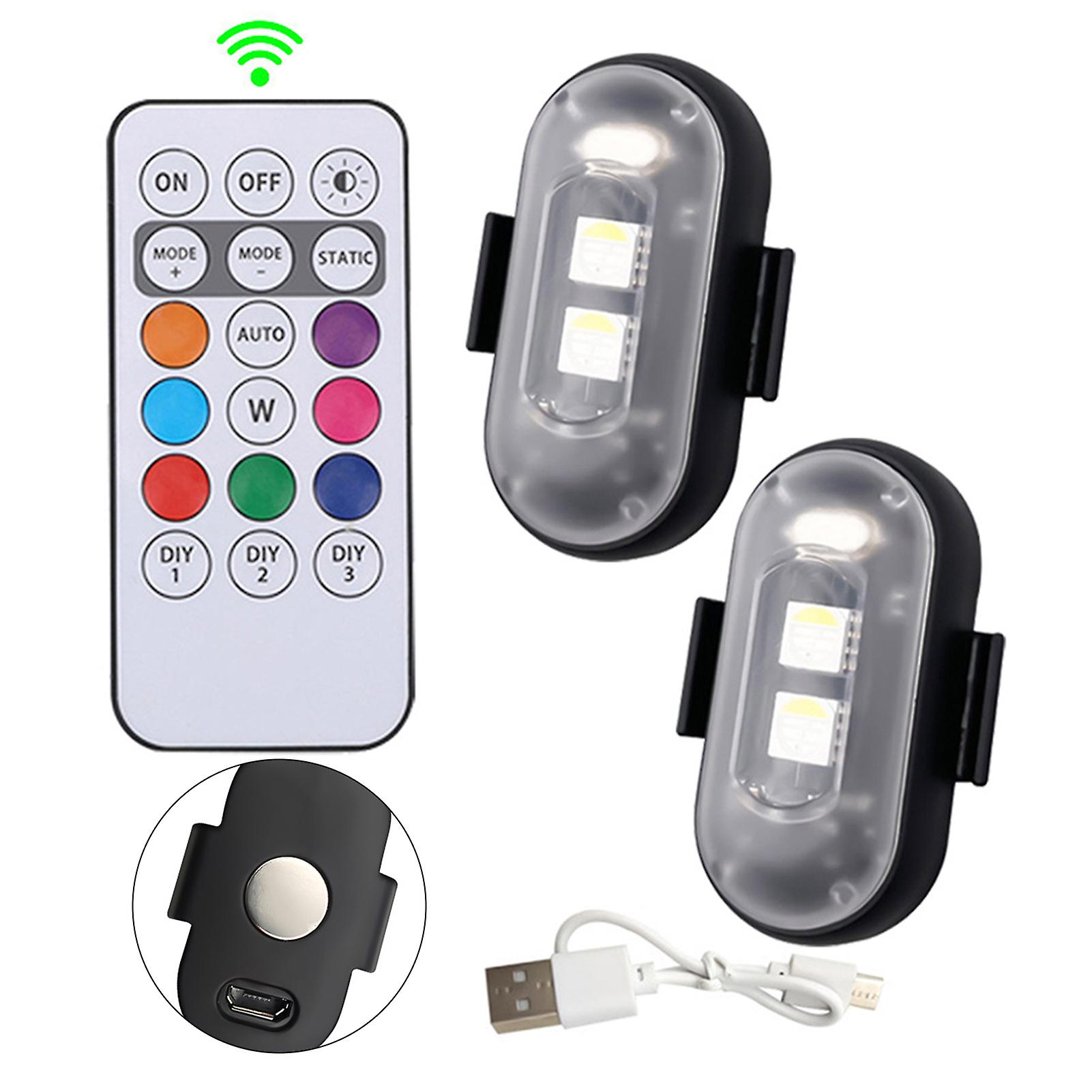 Motorcycle Retrofit LED Flash Small Anti-collision Light with 8 Color Lights Motorcycle Accessories
