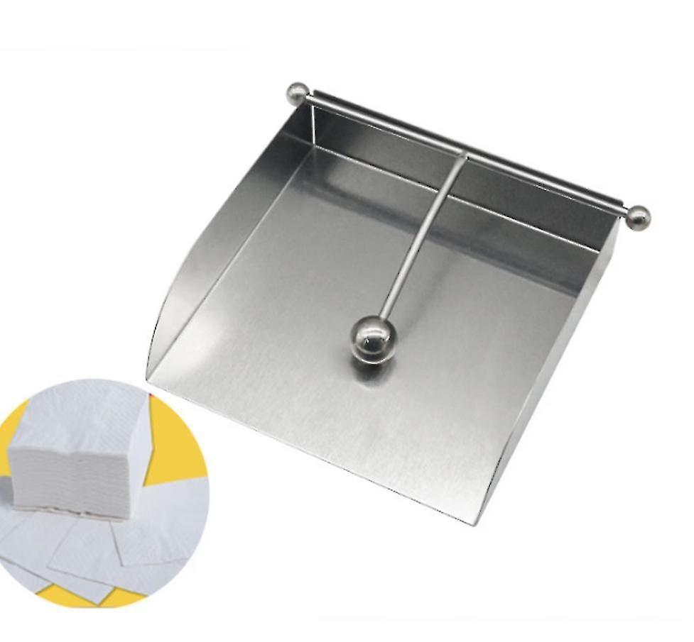 Napkin Box, Stainless Steel Napkin Holder, Standard Paper Napkin Holder, Approx. 19.3*17*3.8, Silver