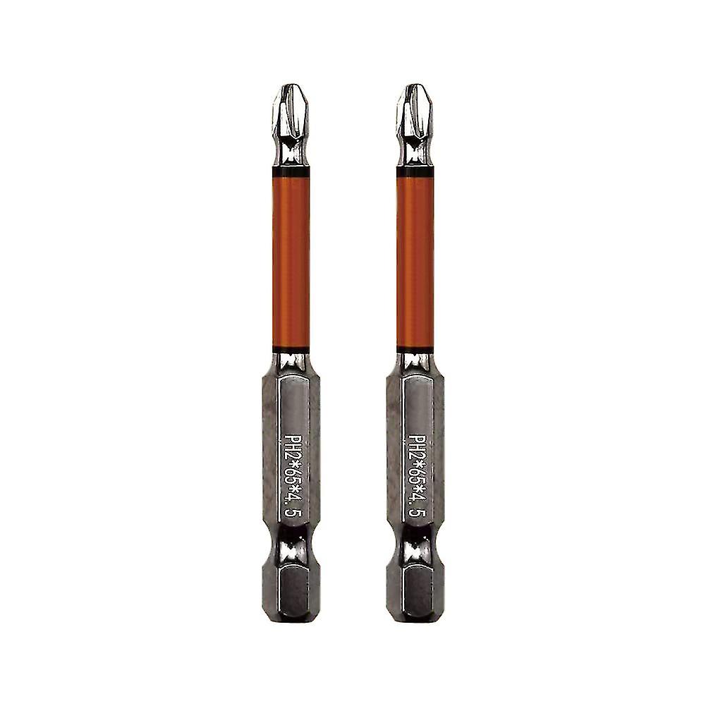 2pcs Screwdriver Bits Ph2 Magnetic Cross Head Hrc62 65-150mm Multipurpose Impact Drill Bits For Hand