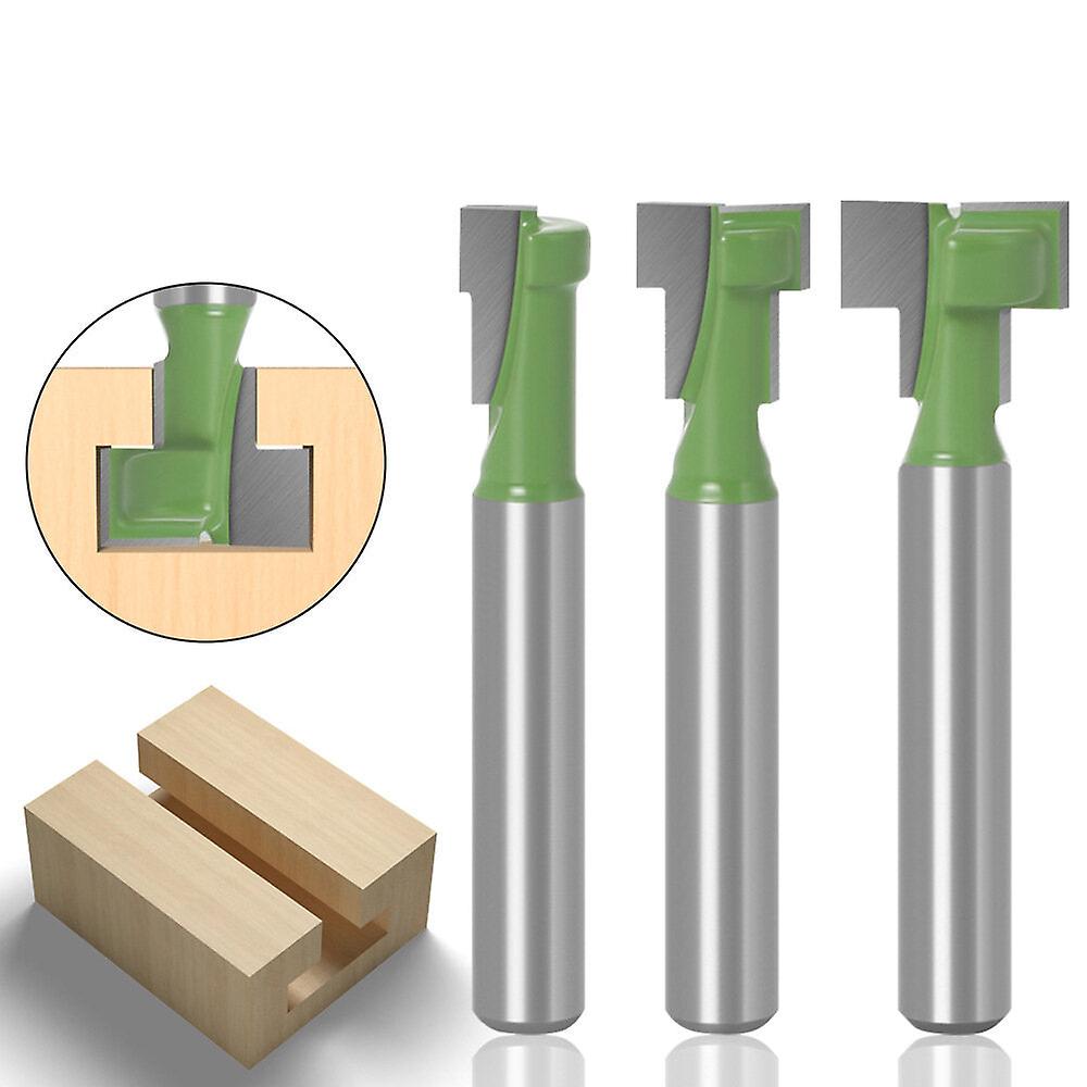 6Mm 1/4" Shank T-track Slotting & T-slot Keyhole Cutter Router Bit Steel Handle 5/16" 3/8" 1/2" Length Cutter For Wood