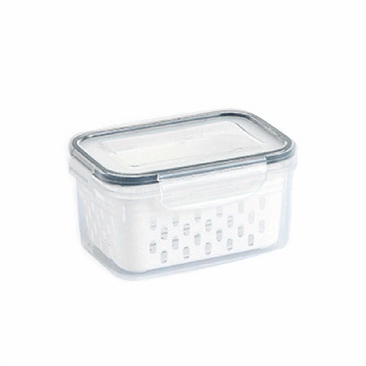 3-Piece Leak-Proof Food Storage Containers Set - BPA-Free, Airtight 2-Layer Design with Strainer Lids for Fridge & Kitchen Organization - Reusable, St