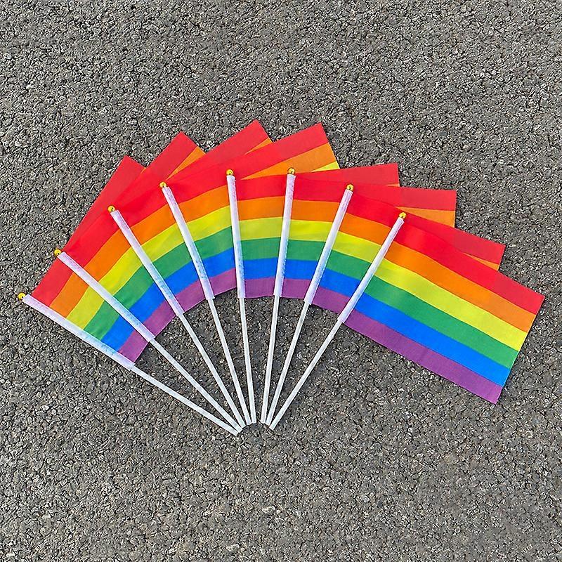 Aerxemrbrae مثلي الجنس المخنثين راية 100 قطع LGBT مثلي الجنس فخر العلم الوطني الصغير 14 * 21 سم 20 * 30 سم قوس قزح علم اليد