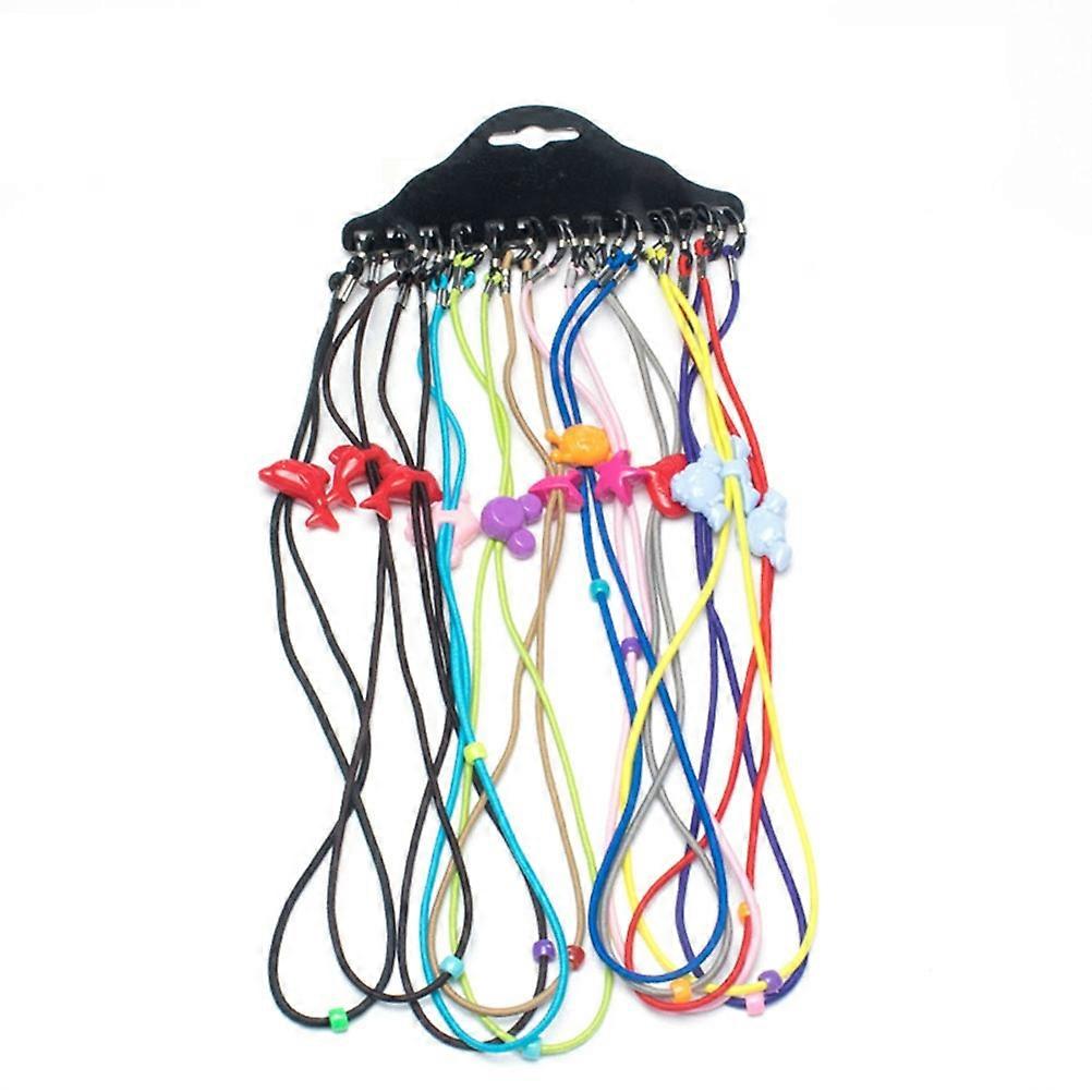 12pcs Colorful Elastic Adjustable Nylon Cord Safety Kids Eyeglass Rope Chains Holder Eyewear Cord Neck Strap (Random Color)