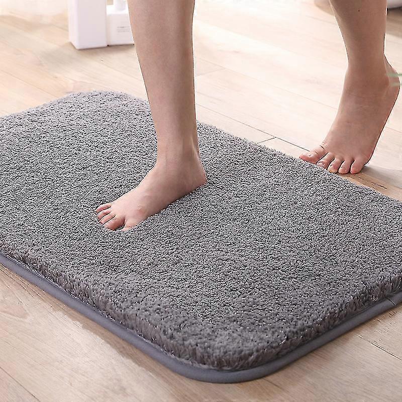 Extra Thick Non-slip Absorbent Bath Mat,machine Washable (grey, 60x90cm)