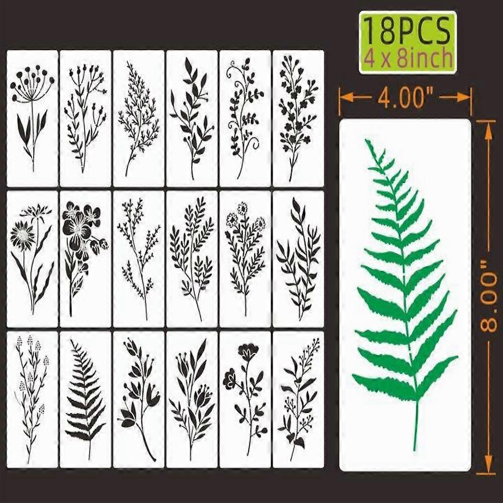Klistermärken -18st Blomma Målning Mall - Set