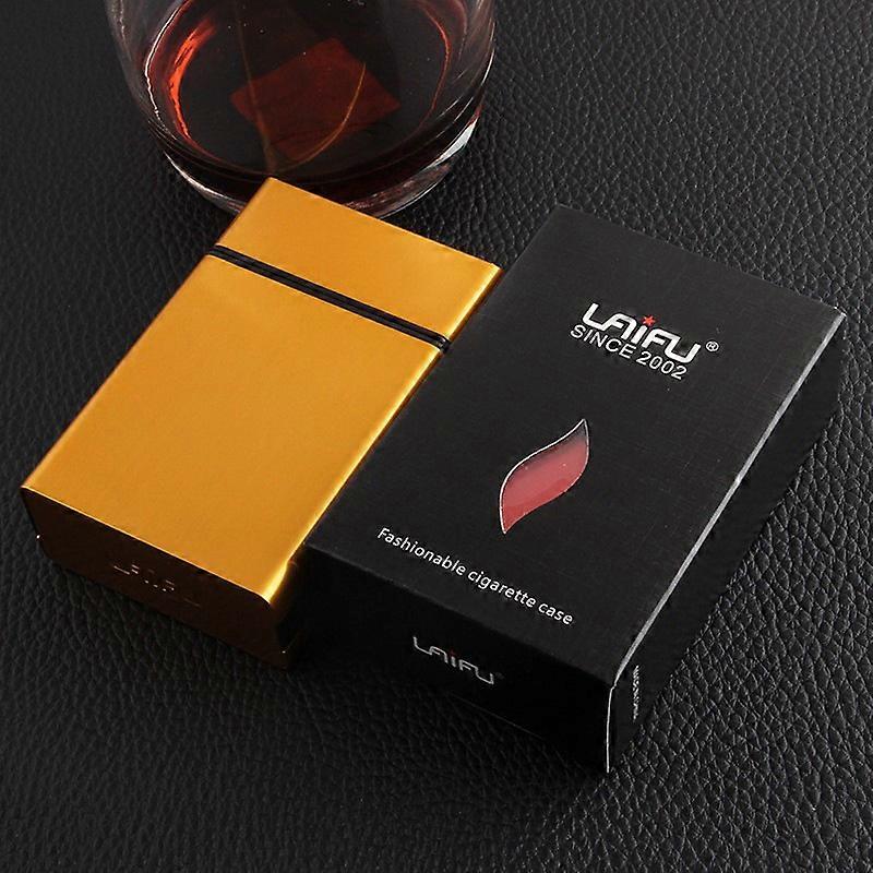 laifu cigarette case Laifu Aluminum Alloy Cigarette Case 20 Pcs Full Soft Pack Into Men's  Creative Portable Drop-Down Automatic Bounce Cover Thick Cigarette Case