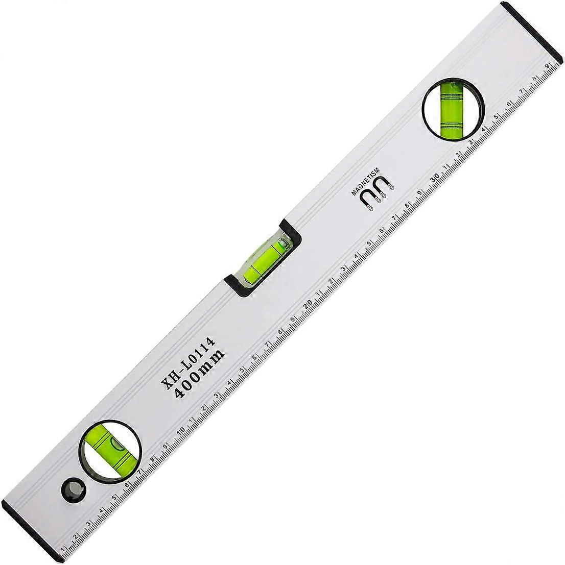 40 cm vattenpass, magnetiskt vattenpass med 3 injektionsflaskor med hög synlighet aluminiumkropp, robusta ändlock