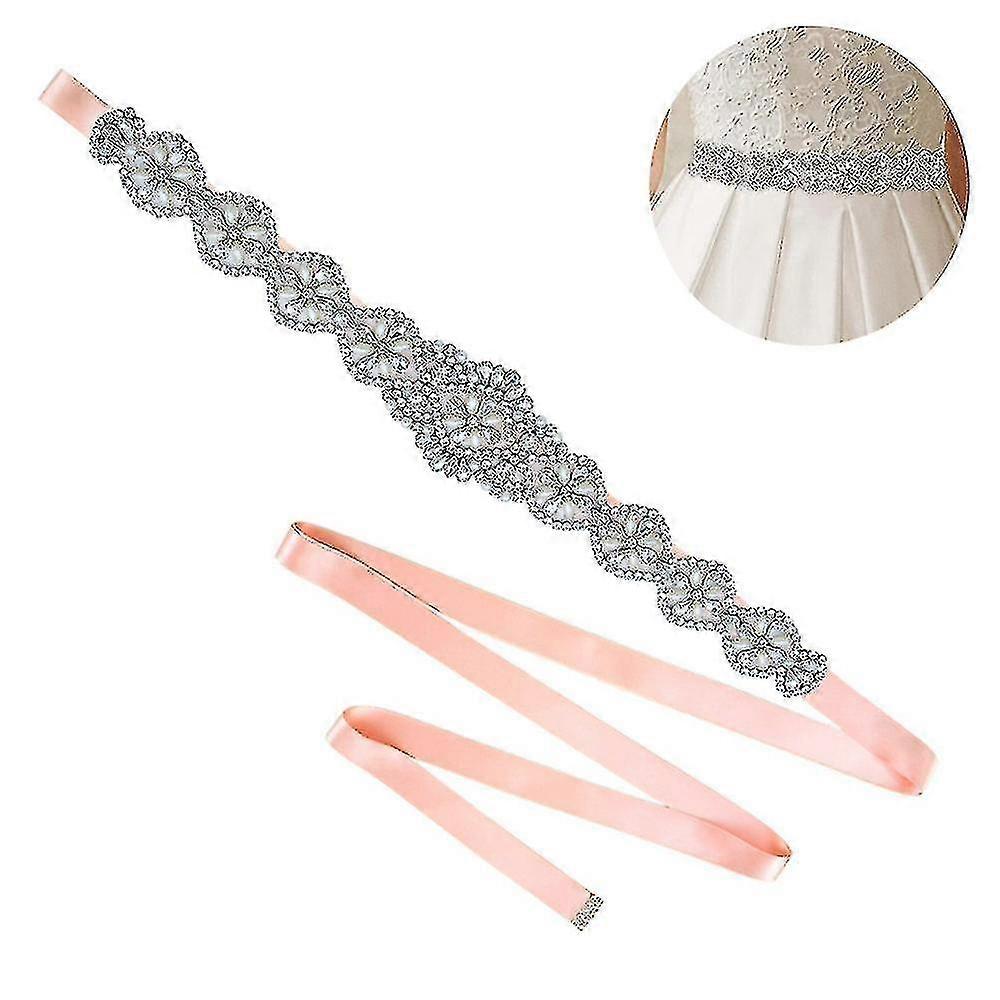 Brude Rhinestone Bryllupsbelte Sølv Rhinestone Belter For Kvinner