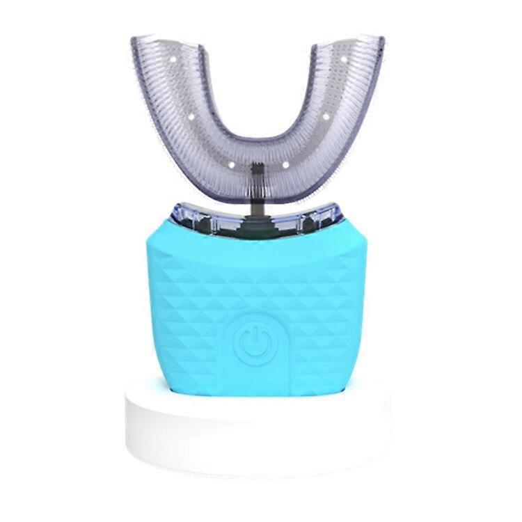 360 Degrees Automatic Sonic Electric Toothbrush with Charging Base U-shaped Tooth Brushes for Adults Mouth Whitening Blue Light
