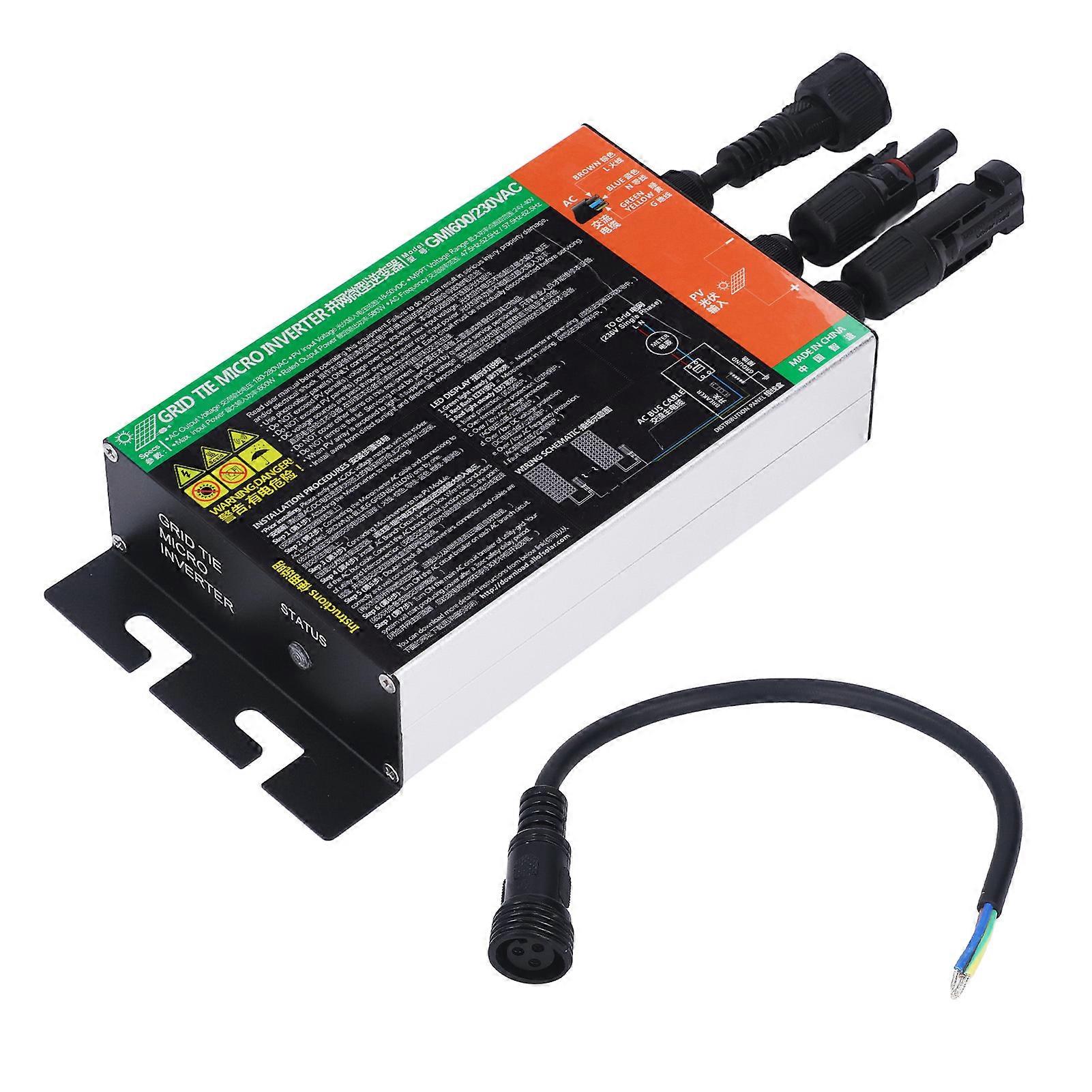 Grid Tie Micro Inverter MPPT Pure Sine Wave Solar Micro Inverter Alternative Energy AC230V 600W NO.1179