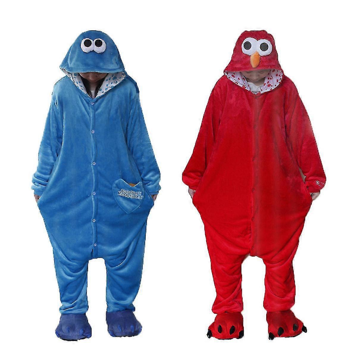 Monstro de biscoito de vila sésamo bluered elmo pijamas