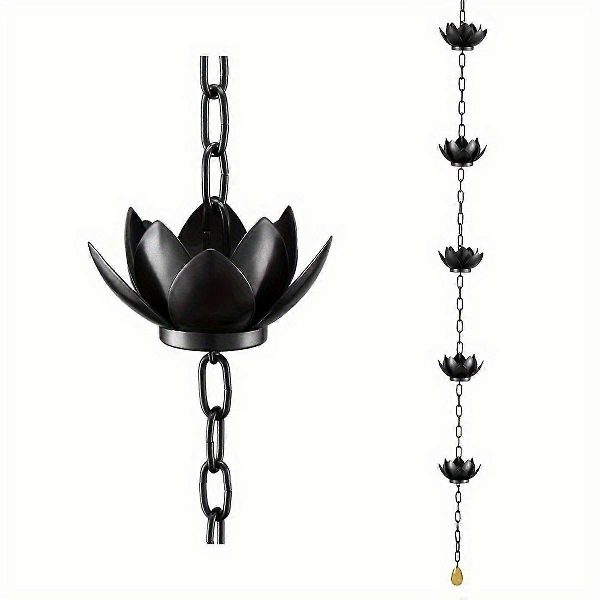 Rain Chain, Lotus Rain Catcher Chain for Gutters Outside , Rain Chain Cups to Replace Gutter Downsp