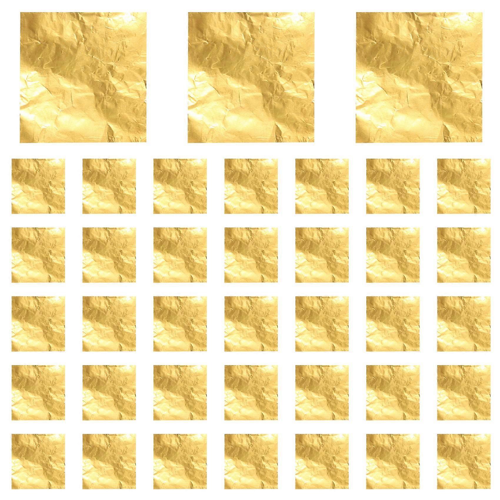 100pcs Square Sweets Lolly Paper Aluminum Foil Wrappers Gold