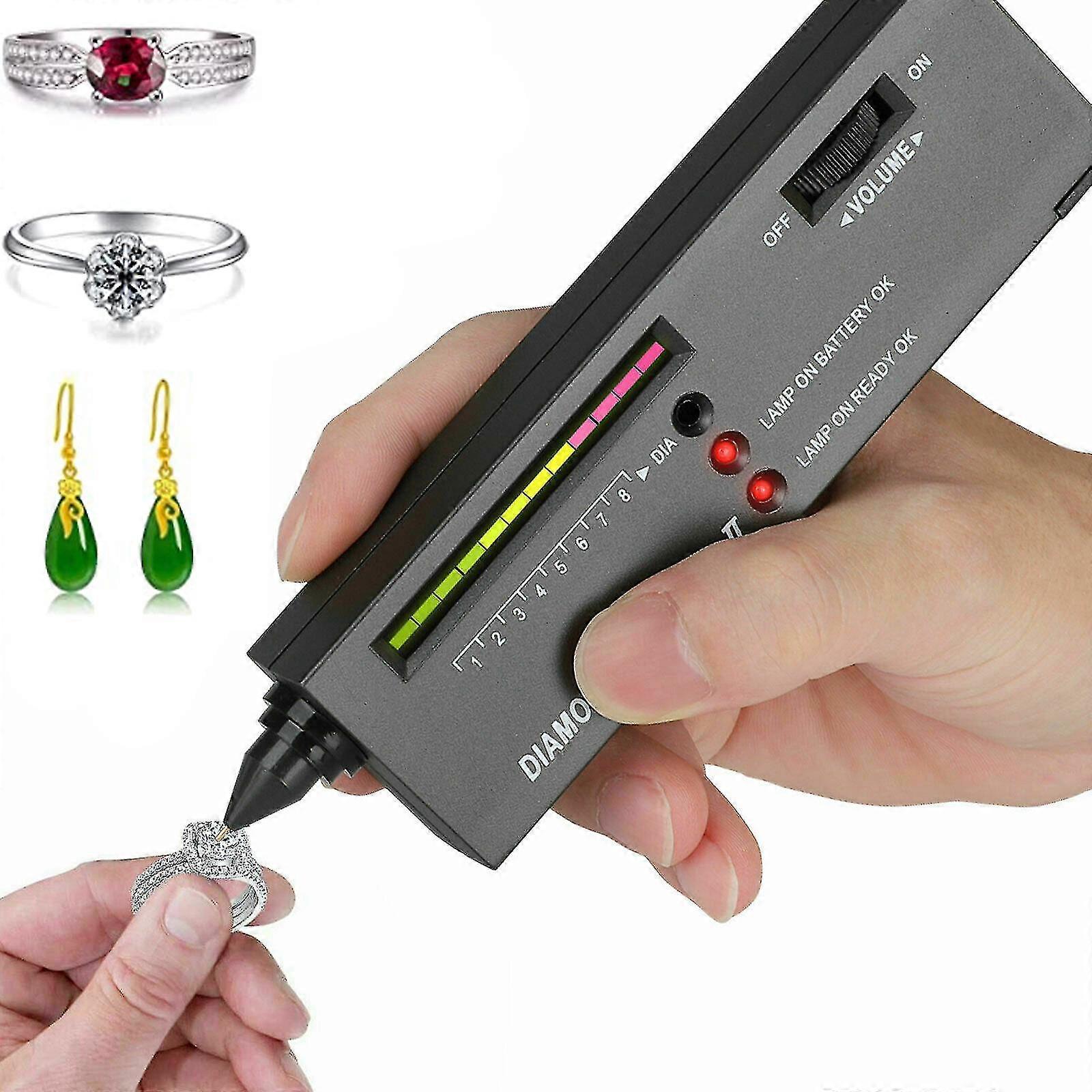 Diamond Tester Illuminated Jewelry Selector Gemstone Testing Tool With Led Indicator