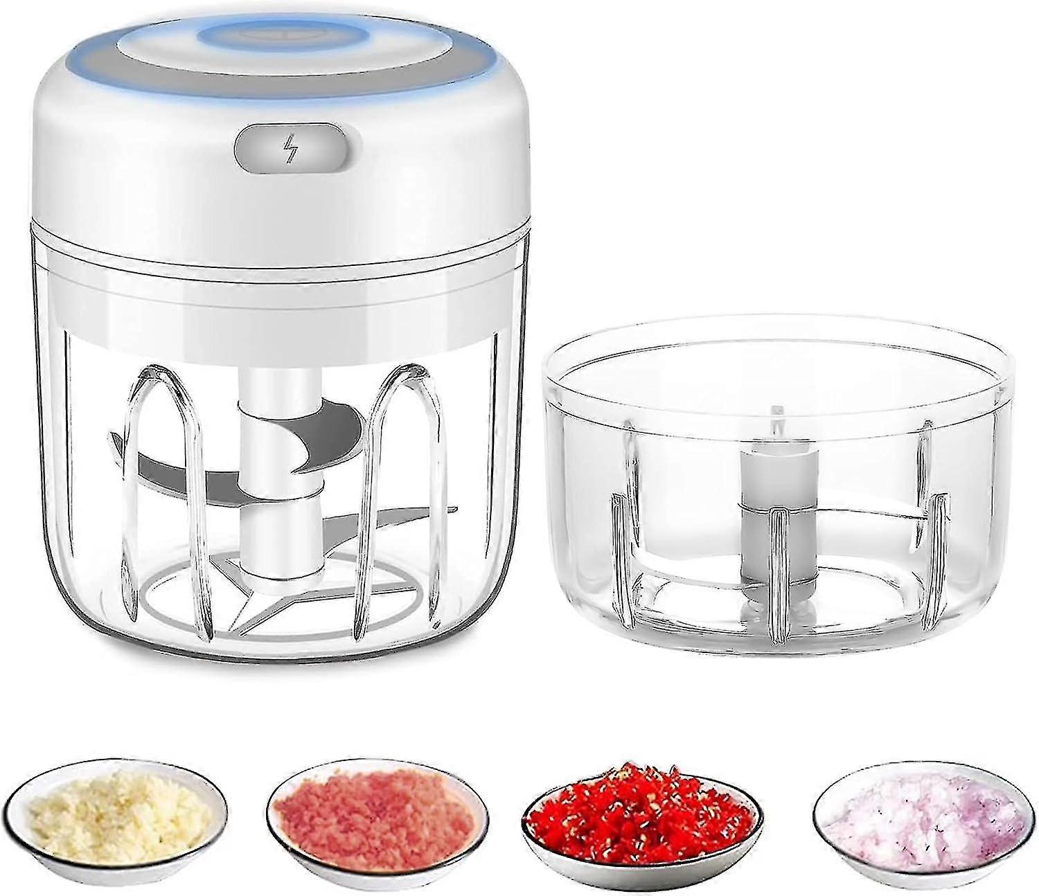 Cordless Electric Chopper, Mini Food Processor, 250ml, Easy To Clean And Replace, Durable Electric Blender For Vegetables And Fruits