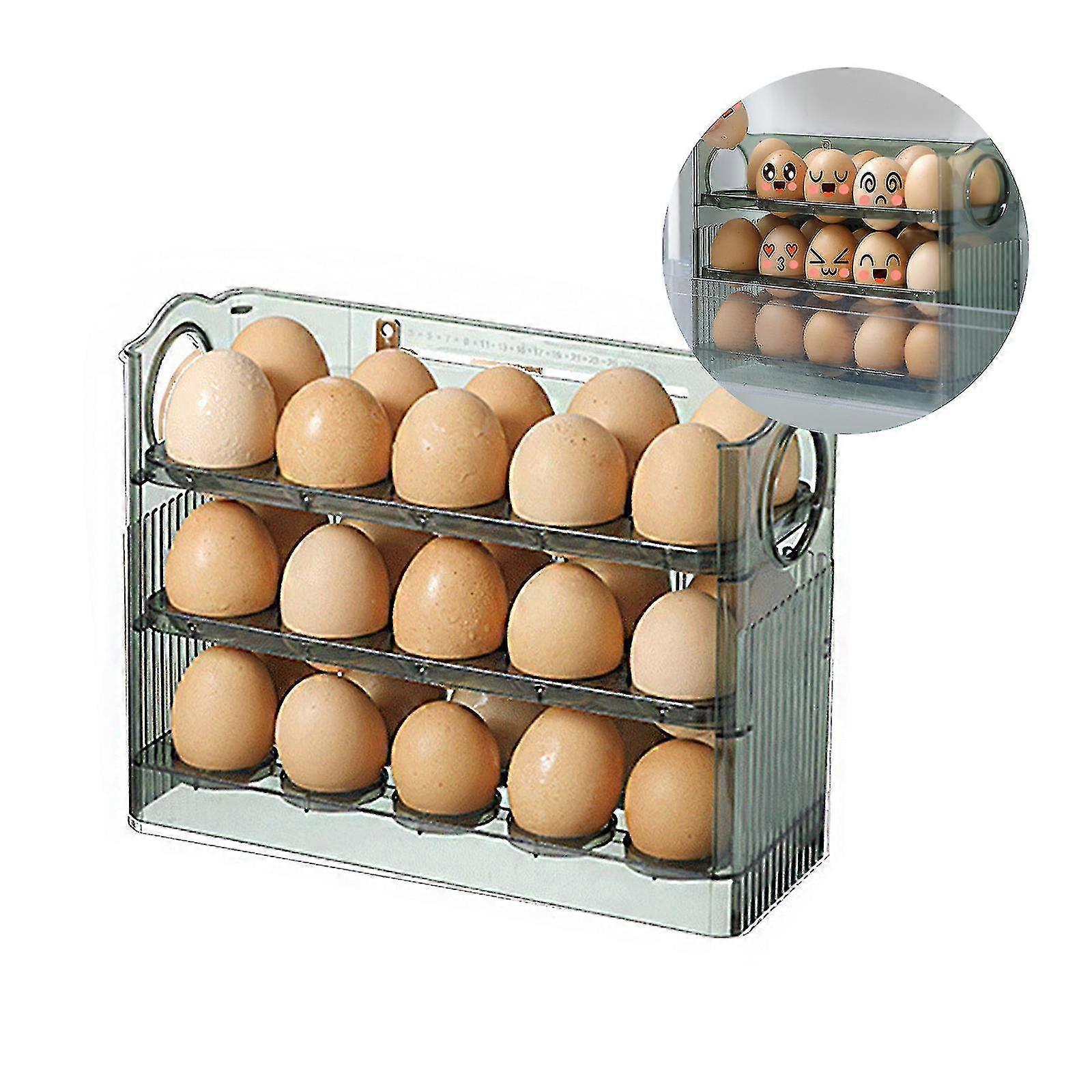 Refrigerator Egg Storage Container, Refrigerator Egg Rack, Egg Storage, Refrigerator Door Egg Organizer, 30 Eggs Large Capacity And Space Saving Refri