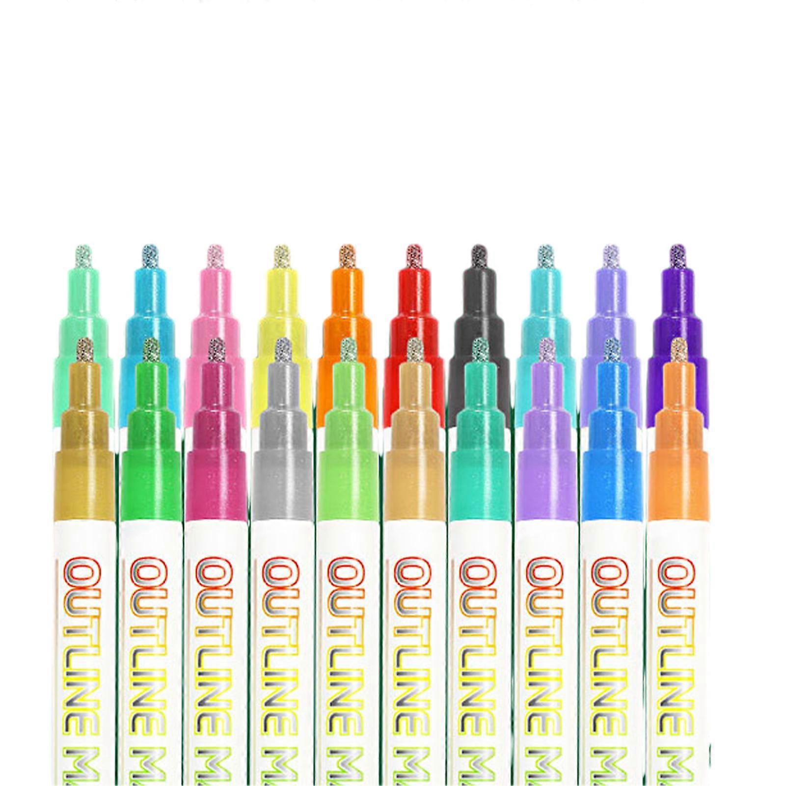 8/12/20 Pcs Outline Markers Set DIY Colorful Greeting Card Markers Birthday Gifts