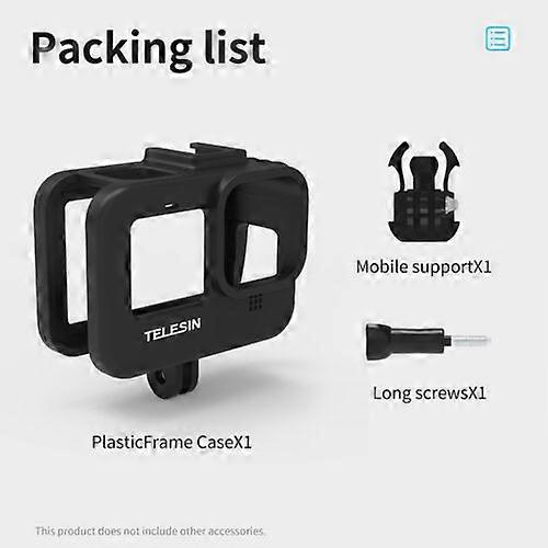 Casing Kerangka Frame TELESIN Vlog dengan Penutup Samping Sepatu Dingin untuk GoPro Hero 9 10 Action Camera Cage