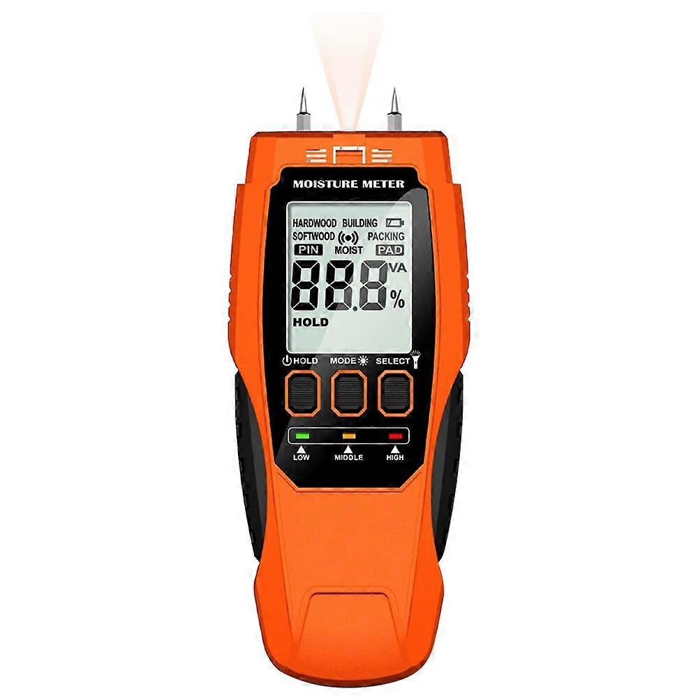 Digital Wood Moisture Test Meter LCD Display with Backlight Timber Humidity Tester Wood Building Moisture Content Detector