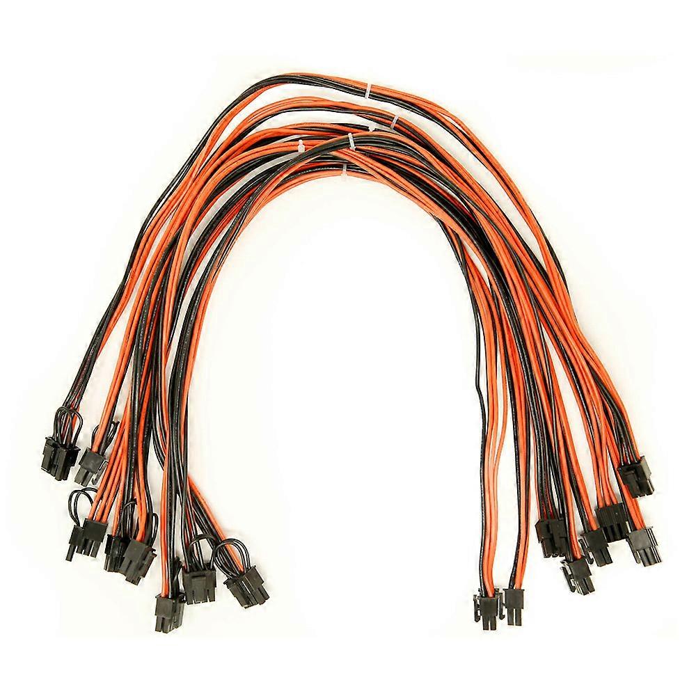 8 Pack 6 Pin PCI to 6+2 Pin Male to Male PCI Cable 6 Pin PCI-E to 8 Pin (6+2) PCI-E Cable, 23.6 Inc