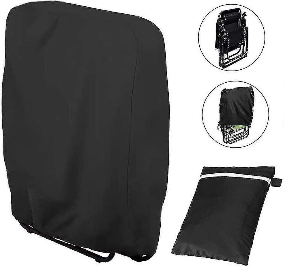 Schwarz UV-beständige Stuhlbezüge Faltbare wasserdichte Sonnenliegebezug, Für Gartensonnenliegen, Sonnenliegen, (71x110cm), mit Oxford Tragetasche,...