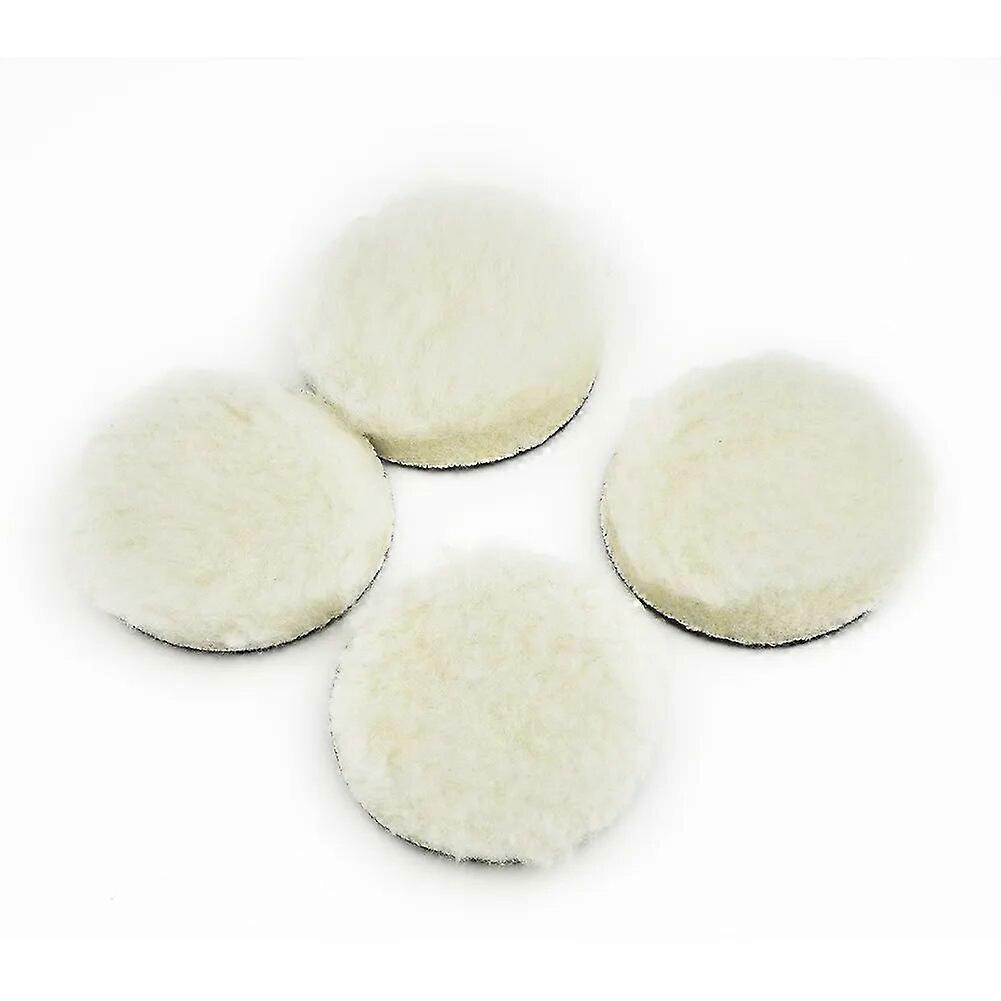 4X Car Wool Waxing Polishing Scrub Pad 3 Inch Bonnets Sanding Buffer Plate Polisher Drill Adapter Tassel Polishing Buffing Pad