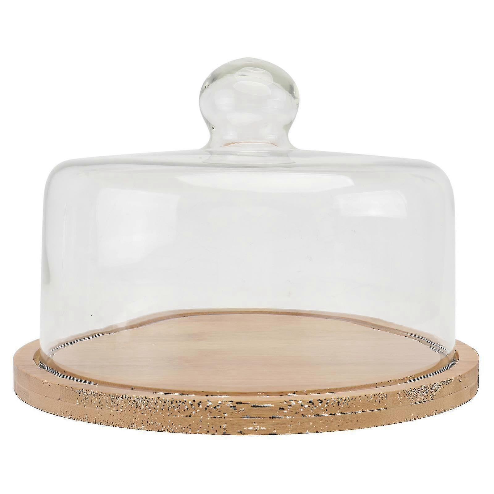 1 Set Rotating Cake Glass Cover Tray Set Dustproof Food Cover Cake Plate Kit
