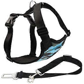Dog Safety Vest With Seat Belt, Fits Most Cars, Travel Vests (1 Piece, Blue)