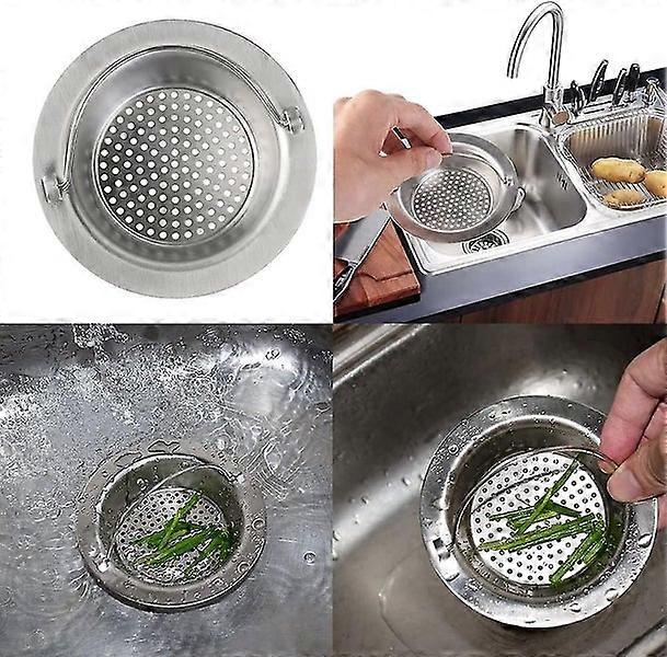 Stainless Steel Sink Filters - 2 Pack, Durable, Easy to Clean, Micro-Perforated Design, Prevents Clogs and Debris