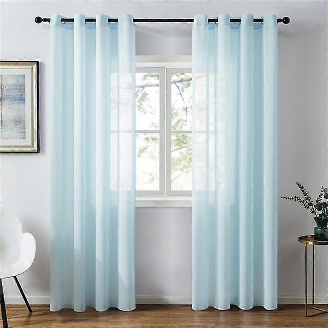JWL-Solid Chiffon Cortinas Transparentes Para Sala de Estar Quarto