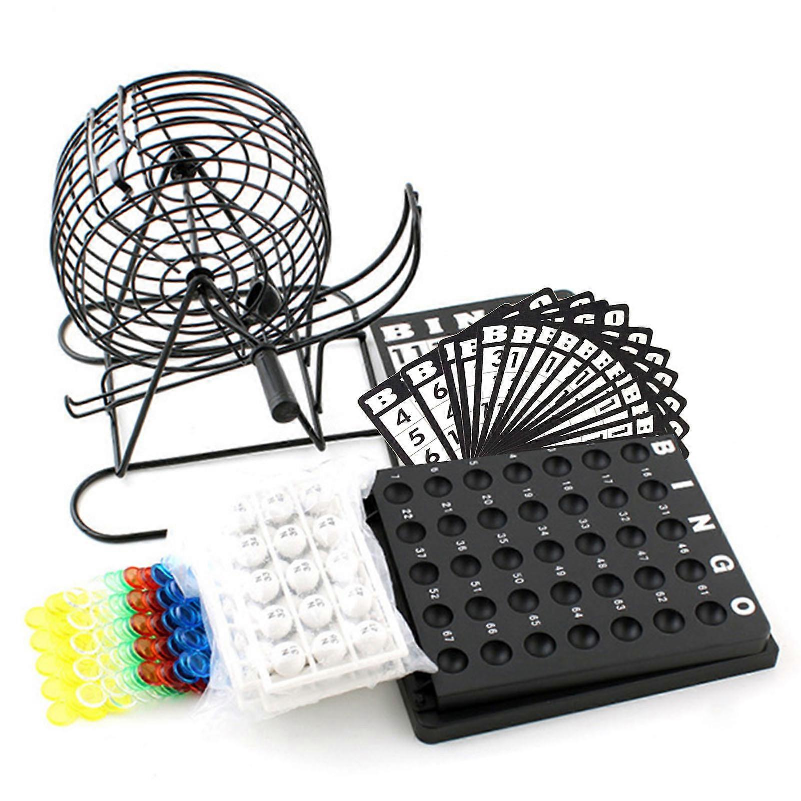 75 Ball Cage Game Machine Manual Cage Card Game Machine Set with 18 Number Cards for Bar Party Cage Game Machine