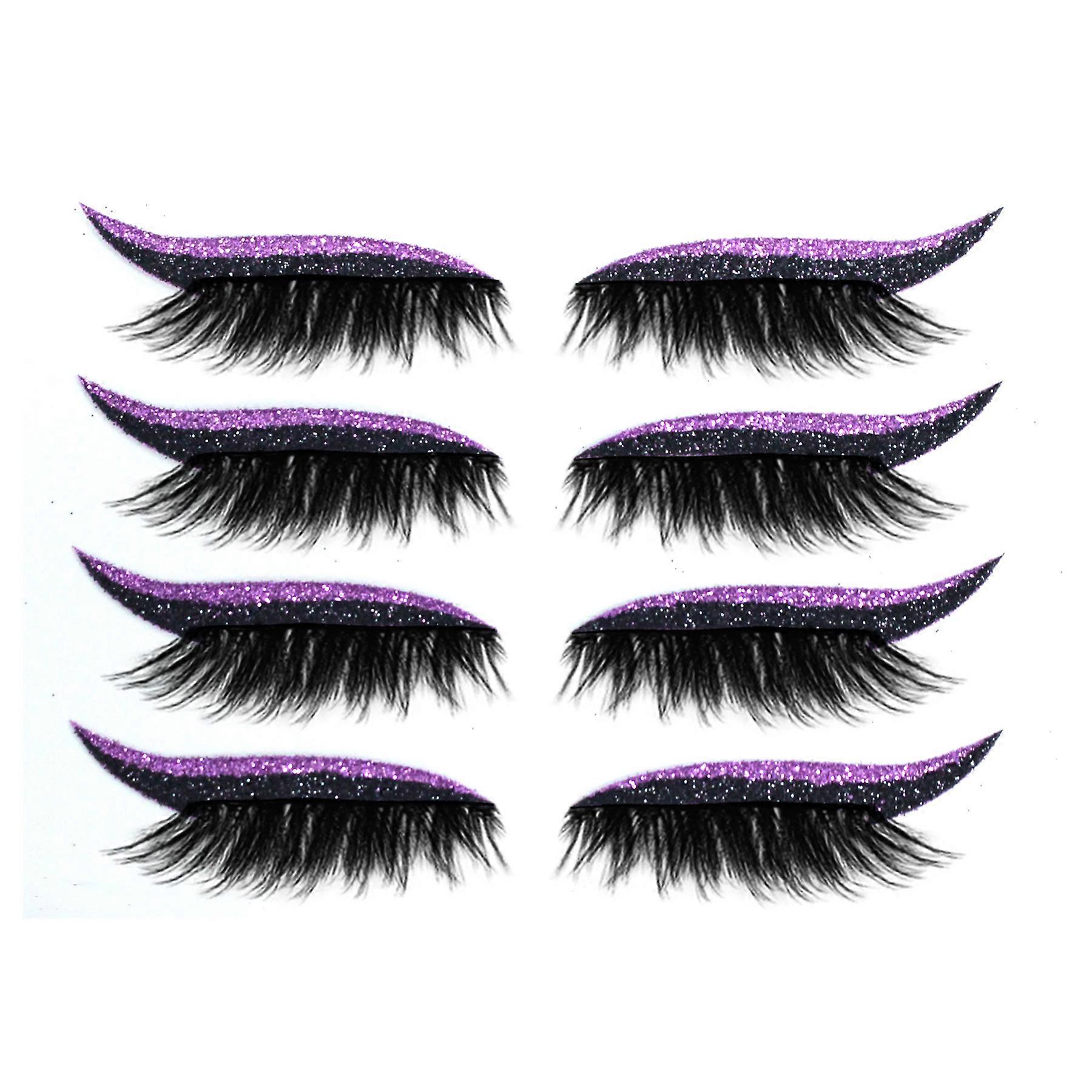 Eyelash Stickers 2-in-1 Reusable Eyeliner Eyelash Stickers Waterproof Eyelid Eyelash Stickers Makeup Stickers Easy Remove
