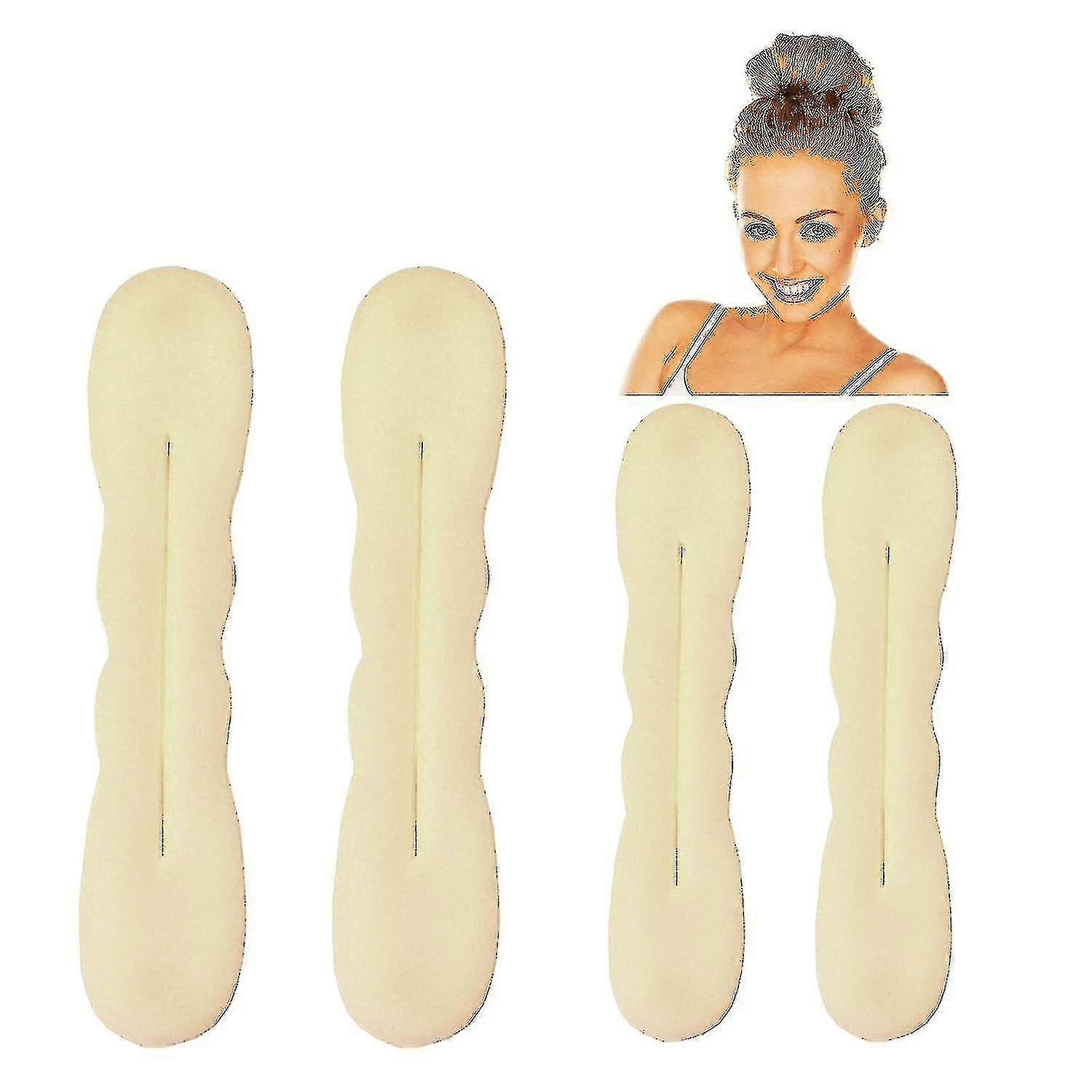 Magic Hair Bun Maker 4 Pack (2 Small, 2 Large) Foam Sponge Buns Shaper Accessories Strong Flexible Reusable -