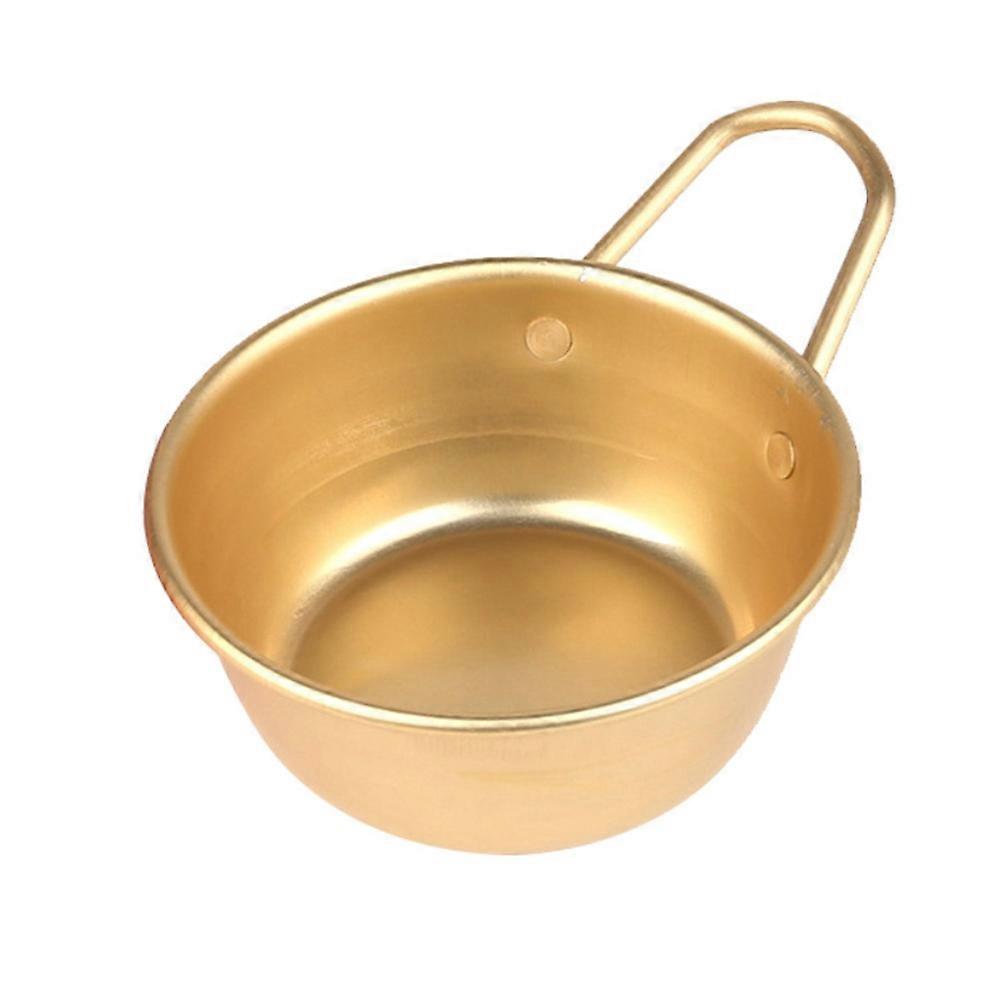 Korean Traditional Aluminum Round Rice Bowl Wine Cup with Handle for Makgeolli KAESI