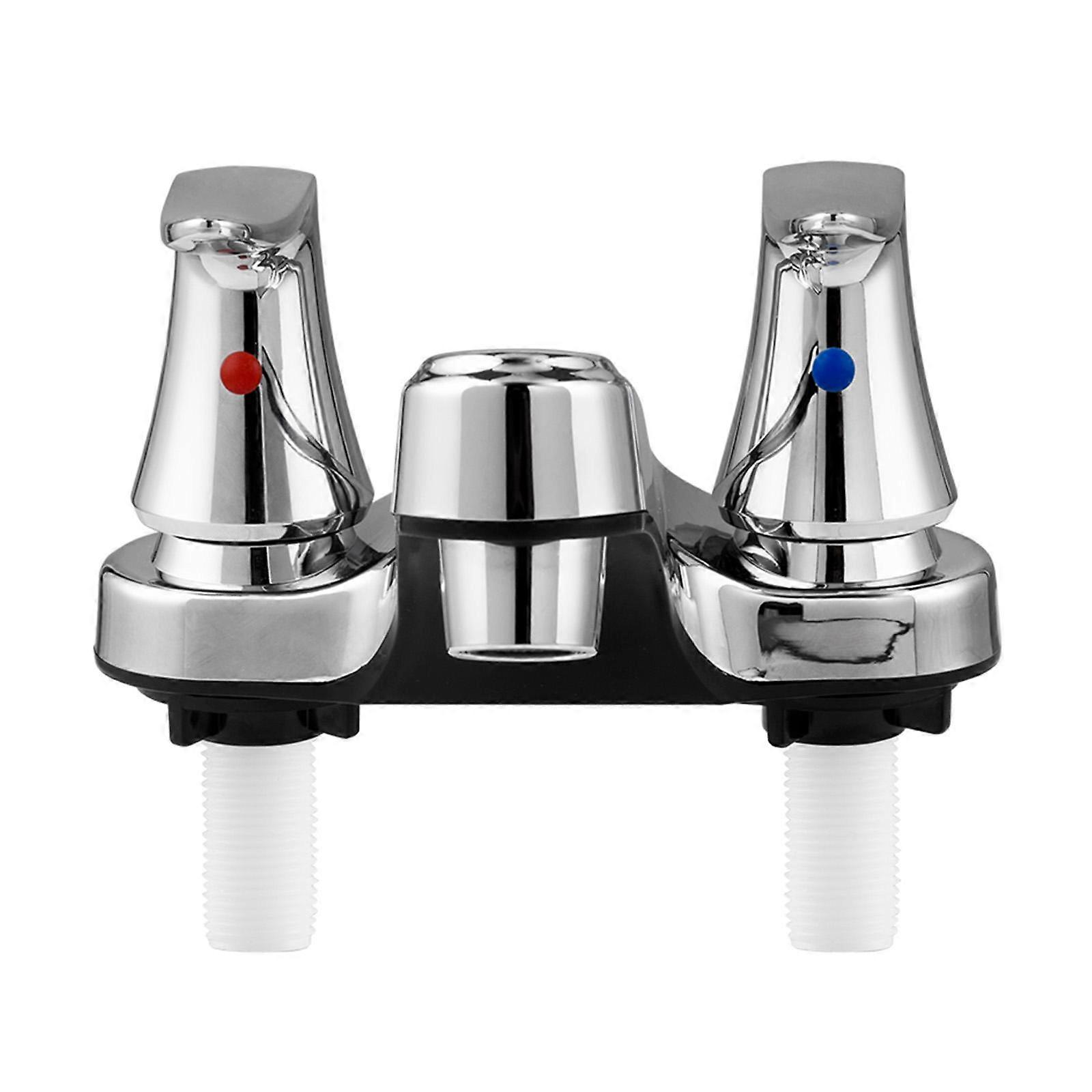Bathroom Faucet Simple Metal Double Tap Rustproof Basin Faucet for RV Shower Lever