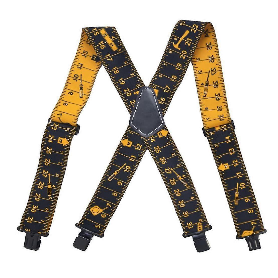 Adjustable Elastic Suspender Heavy Duty Straps With 4 Clips Tool Belt For Men