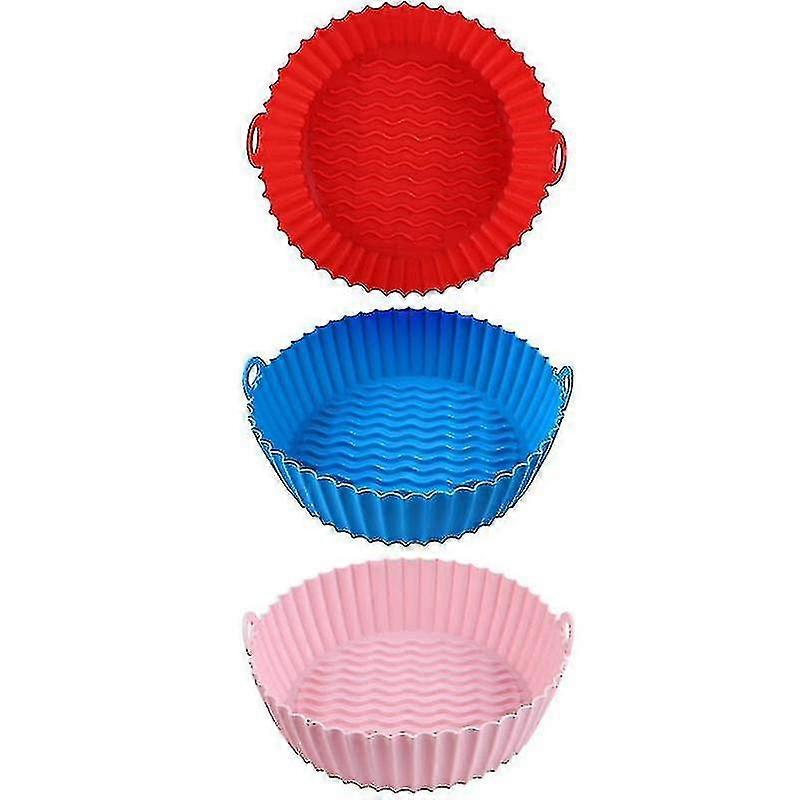 Pote de silicone de fritadeira de 3 pacotes, cesta de fritadeira de ar de 8,5 polegadas