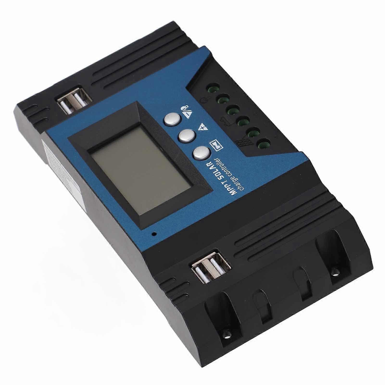12V 24V Solar Charge Controller Regulator 4 USB Ports 5V 2.5A Parameter Adjustable LCD Display for Home RV Boat 30A
