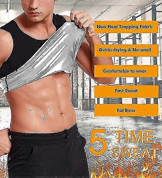 זיעה סאונה אפוד לגברים לכידת חום אפוד פולימר חליפת סאונה גופיה אימון גופייה פולובר מותניים מאמן מאמן מאמנים גוף (bebetter)