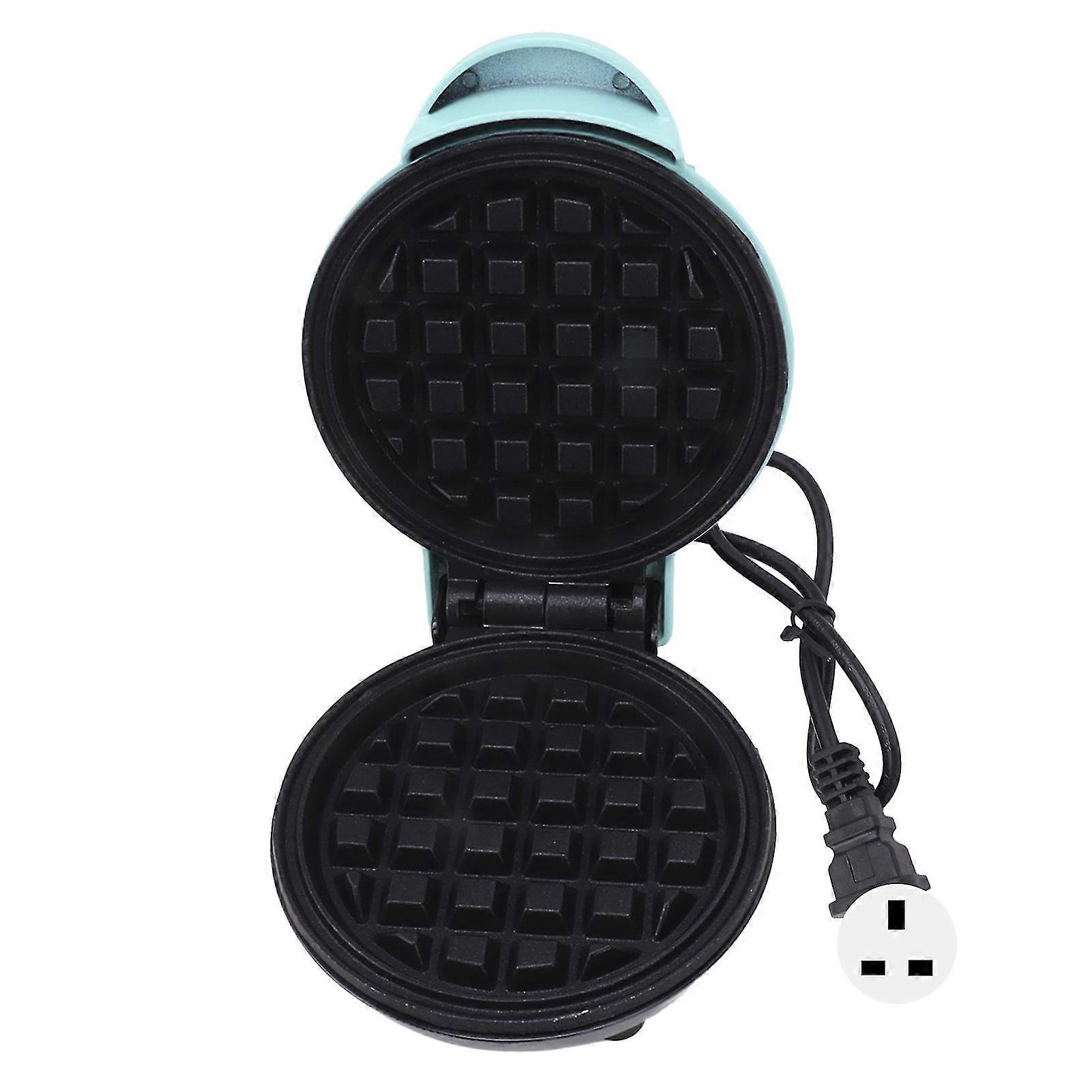 Double Sided Mini Waffle Maker - Multifunctional Breakfast Machine for Toast Sandwich - Blue (UK Plug 220V)