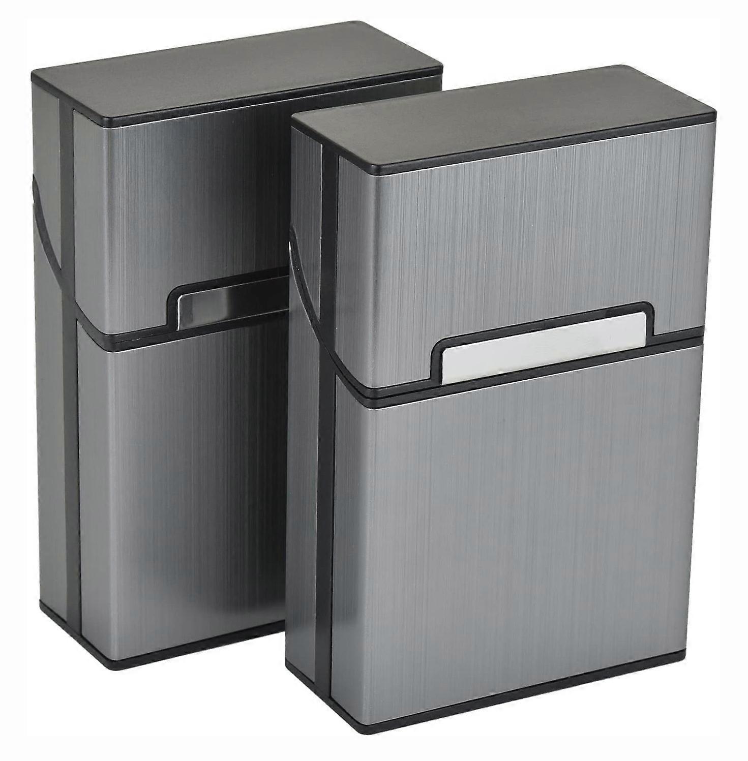 Set mit 2 Aluminium Zigarettenetui Magnetdeckel