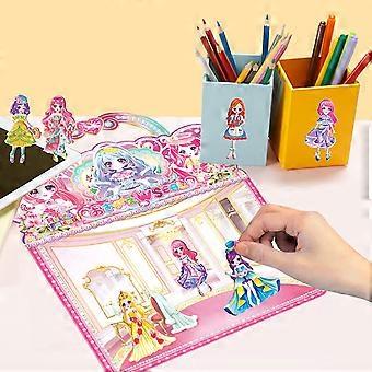 Princess Stickers Dress Up Dolls for Girls, 6 Pack Fashion Design Puffy  Sticker Activity Book with Necklace for Kids Travel-Pink | Fruugo ES