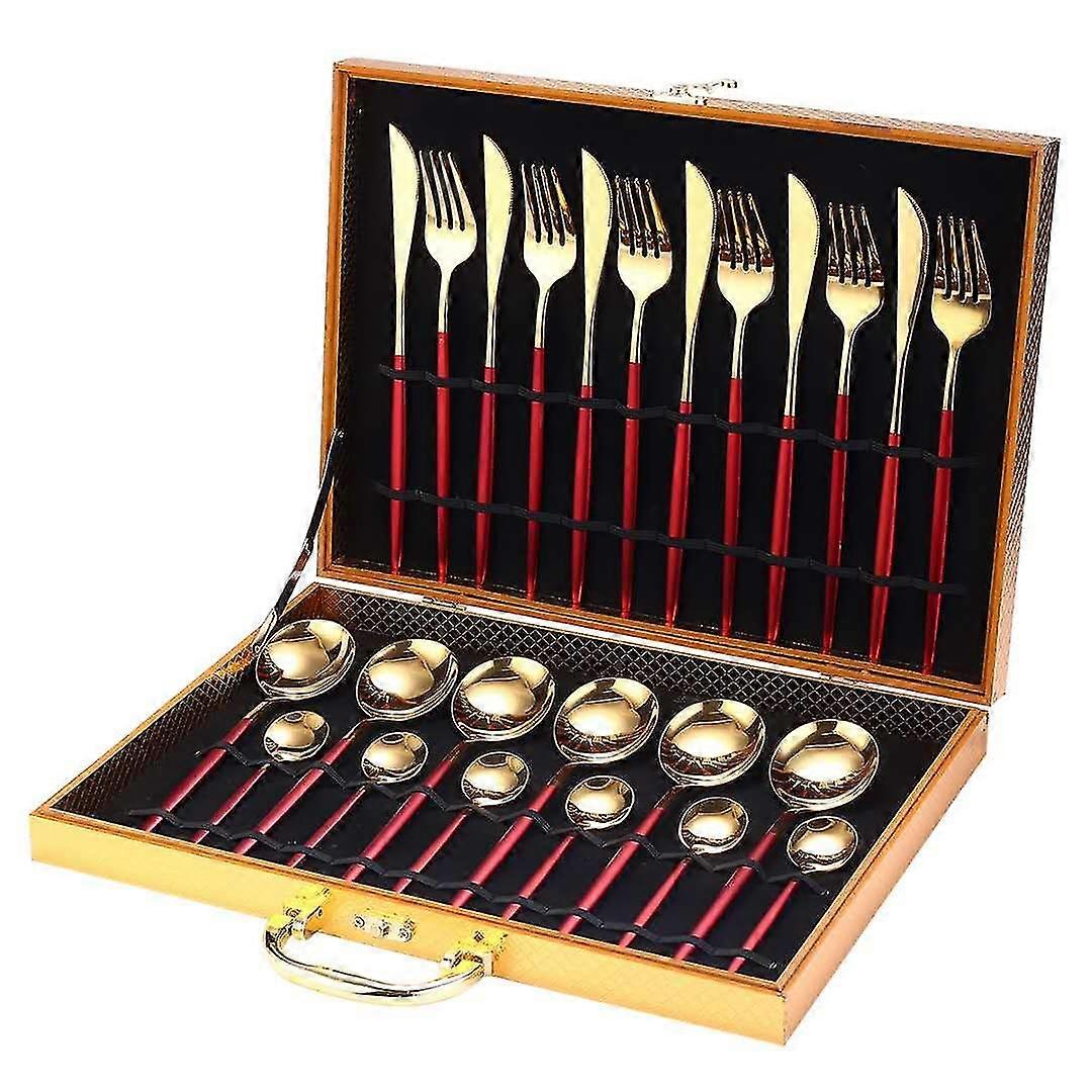 24pcs Dinnerware Set Stainless Steel Tableware Set Knife Fork Spoon