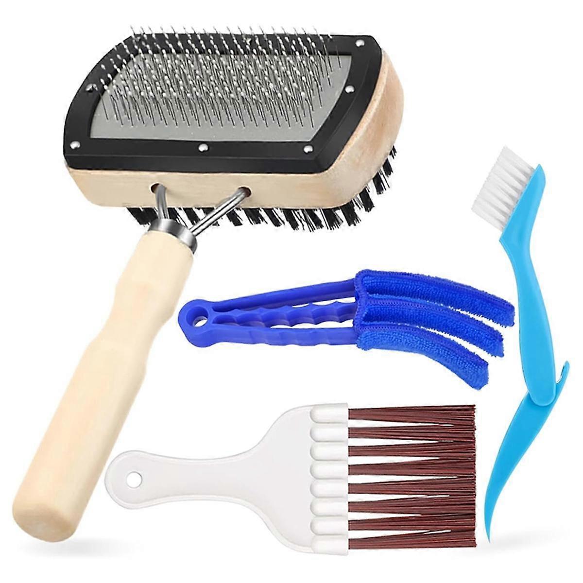 4 Piece Air Conditioner Cleaning Tool Kit, 1 Dual-Sided Condenser Coil Cleaner Brush and 3 Microfib