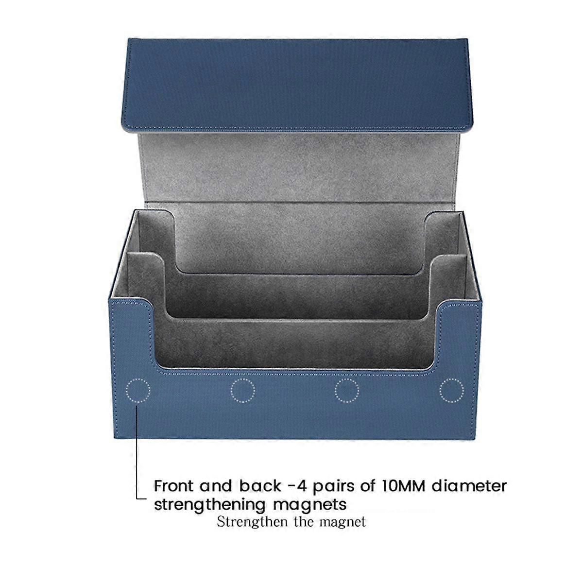 Card Storage Box for Trading Cards,Card Deck Case, Magnetic Closure Card Holder for Magnetic Game Cards Blue