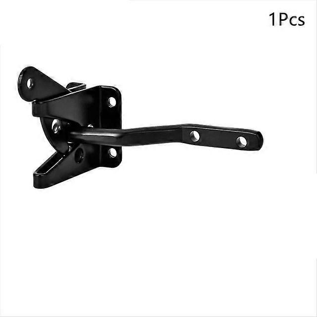 Self Locking Gate Latch Automatic Gravity Lever Fence Gate Lock for Wood Fence Gate Door Latches Steel Black