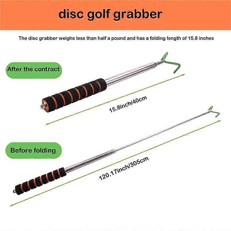 Disc Golf Retriever Télescopage Disc Golf Durable en acier inoxydable Disc Golf Dispositif de récupération Récupérer des disques