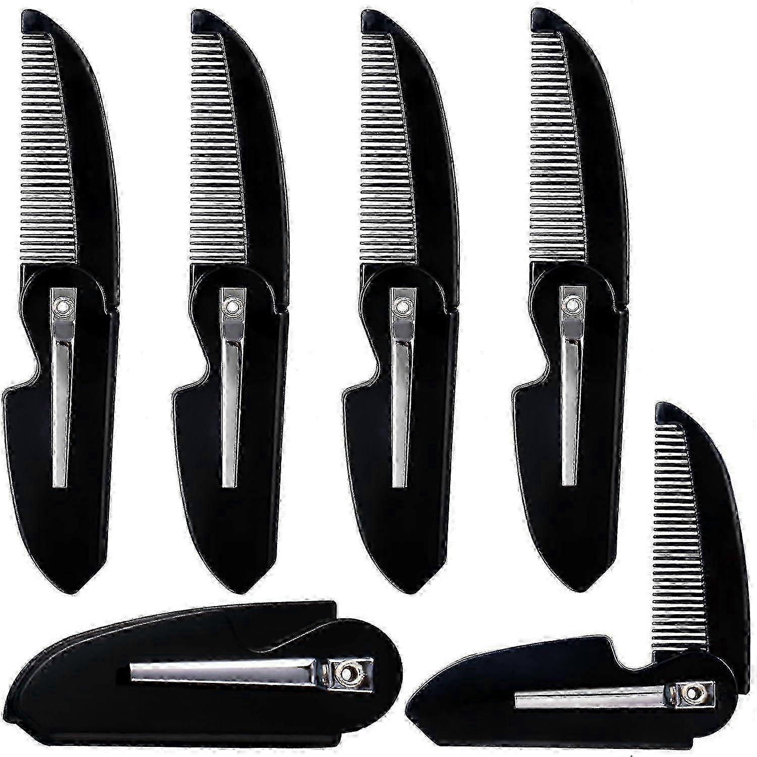 Folding Beard Comb, 3/6pcs Folding Mustache Combs For Men, Small Pocket Comb For Men Smooth Hair Comb Mens Beard Straightener Comb